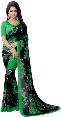 Silkbazar Printed Bollywood Georgette Saree(Green)