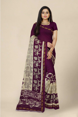 Saadhvi Printed Banarasi Georgette Saree(Purple)