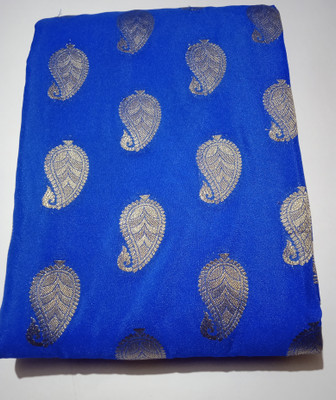 Anjali clothe and fashion Woven Banarasi Cotton Silk Saree(Blue)