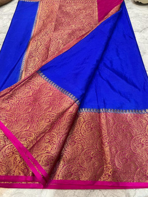 MT textiles Woven Handloom Pure Silk Saree(Multicolor)