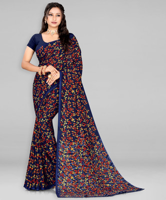 Leelavati Printed Daily Wear Georgette Saree(Blue)
