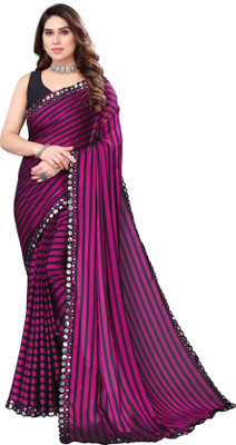 STYLEVEDA Printed Bollywood Georgette Saree(Purple)