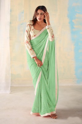 Tasrika Embroidered Bollywood Georgette Saree(Green)