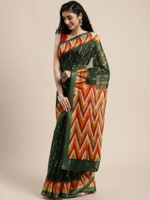 Divastri Printed Daily Wear Cotton Silk Saree(Green)