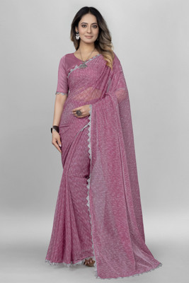 Aika Embellished Bollywood Lycra Blend Saree(Multicolor)