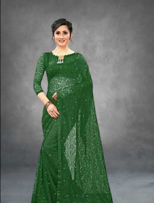 SAREEYA16 Printed Daily Wear Cotton Blend Saree(Dark Green)