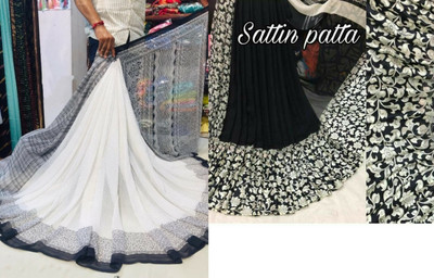 Sitanjali Polka Print Bollywood Georgette Saree(Pack of 2, Black)