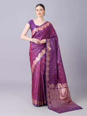 Spetila Woven Banarasi Jacquard, Pure Silk Saree(Magenta)