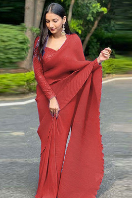 RK Creation Embroidered Bollywood Georgette Saree(Orange)