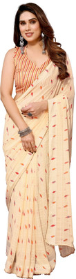 The Varnikaa Printed Bollywood Georgette Saree(Cream)
