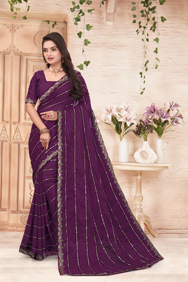 hesika Embroidered Daily Wear Net Saree(Multicolor)