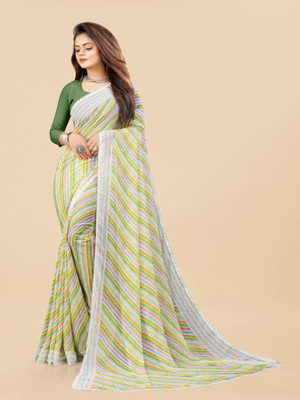 Panchvati NX Printed Bollywood Georgette Saree(Light Green)