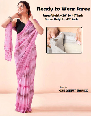 Riddhi textile Hub Striped Leheria Georgette Saree(Pink)