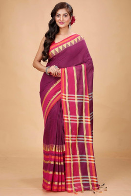 Bhadra Shopping Store Woven Handloom Handloom Pure Cotton Saree(Maroon)