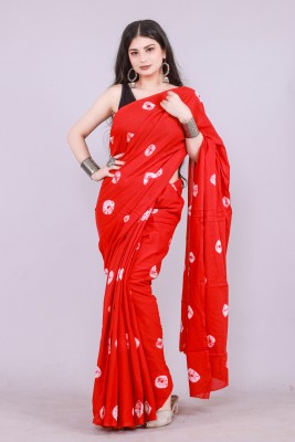 Nivanya Hub Printed Daily Wear Pure Cotton Saree(Red)