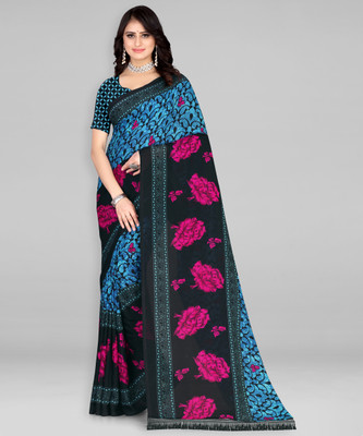 Leelavati Embroidered Bollywood Georgette Saree(Multicolor)