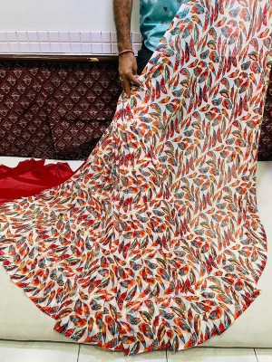 Sitanjali Lifestyle Printed Daily Wear Georgette Saree(Red)