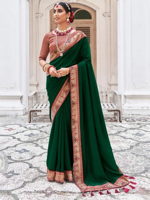 Sareemall Embellished Bollywood Art Silk Saree(Green)