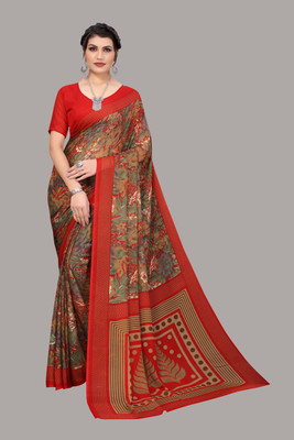 Priyashi Printed Daily Wear Georgette Saree(Red)