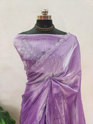ZOYAL ENTERPRISE Self Design Bollywood Jimmy choo Saree(Purple)