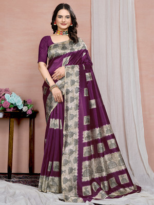 Kanooda Prints Floral Print Bollywood Art Silk Saree(Multicolor)