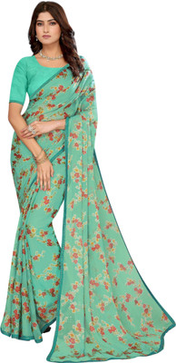 Madhur milan Printed Bollywood Brasso Saree(Light Green)