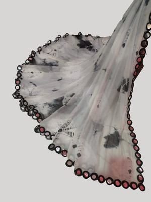 KAKADIYA CREATION Printed Bandhani Chiffon Saree(Grey)