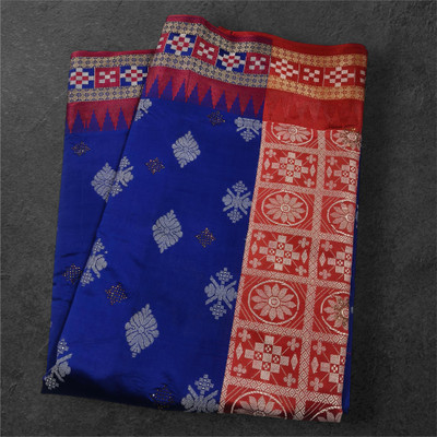 NISA silk creation Woven Sambalpuri Art Silk Saree(Light Blue)