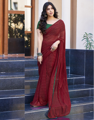 Satrani Embellished Bollywood Georgette Saree(Maroon)