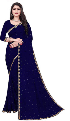 Suntex Printed Bollywood Chiffon Saree(Dark Blue)