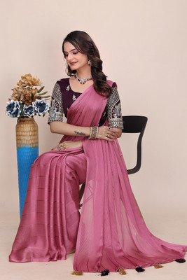 K 5 FASHION Embroidered Bollywood Georgette Saree(Pink)