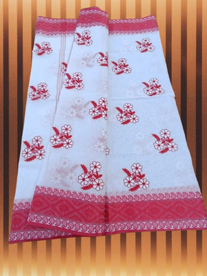 Happy Creation Woven Jamdani Handloom Cotton Blend Saree(Multicolor)