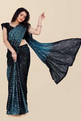 JAY RAMDEV FASHION Embroidered Bollywood Georgette Saree(Light Blue)