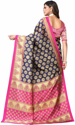 Suntex Floral Print Bollywood Net Saree(Blue)