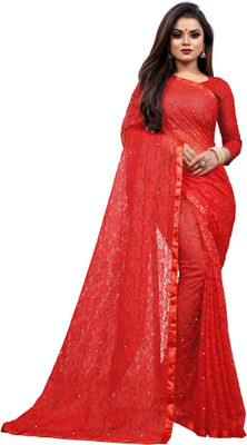 Saadhvi Printed Bollywood Georgette Saree(Red)