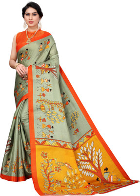 YASHIKA Printed Bollywood Art Silk Saree(Light Green)