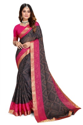 mahalaxmi fab Woven Bollywood Brasso, Chiffon Saree(Pink, Grey)