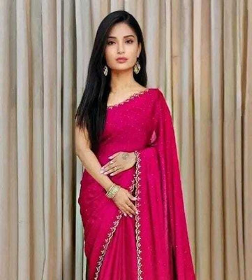 BHIKS RR Embellished Bollywood Chiffon Saree(Pink)
