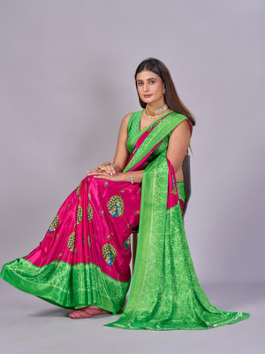 nirmal creation Printed Daily Wear Crepe Saree(Multicolor)