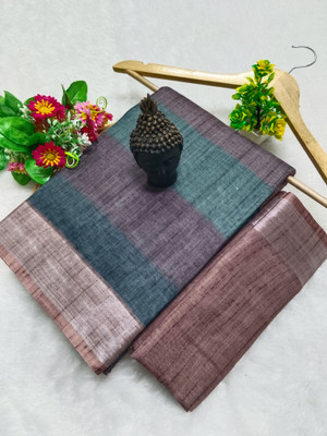 Mervadiya Self Design Bollywood Linen, Cotton Linen Saree(Multicolor)