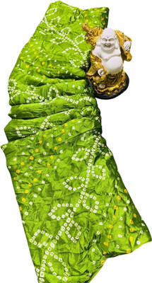 Aadimam Creation Printed Bandhani Georgette Saree(Light Green)