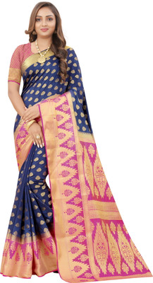 Balaji Dyed Banarasi Nylon Saree(Multicolor)