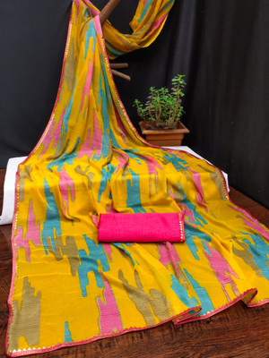 maayro Printed Bollywood Georgette Saree(Multicolor)