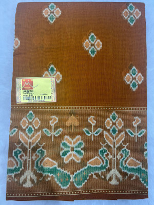 Ramdev Textiles Printed Banarasi Cotton Silk Saree(Multicolor)