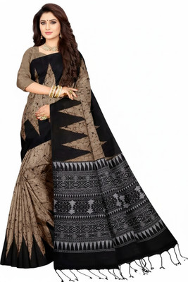 DUGGE FASHION Printed Sambalpuri Pure Cotton Saree(Multicolor)