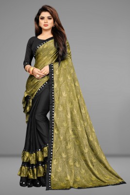 SHOP LADY Embellished Bollywood Lycra Blend Saree(Gold)