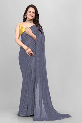 Triveni Fab Self Design Daily Wear Viscose Rayon Saree(Grey)