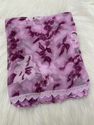 bhavika silk mills Floral Print Daily Wear Georgette Saree(Purple)