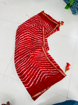 charmie designer Printed Bandhani Georgette Saree(Multicolor)