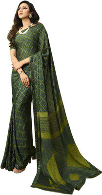 ROOP SUNDARI SAREES Printed Bollywood Pure Silk Saree(Dark Green)